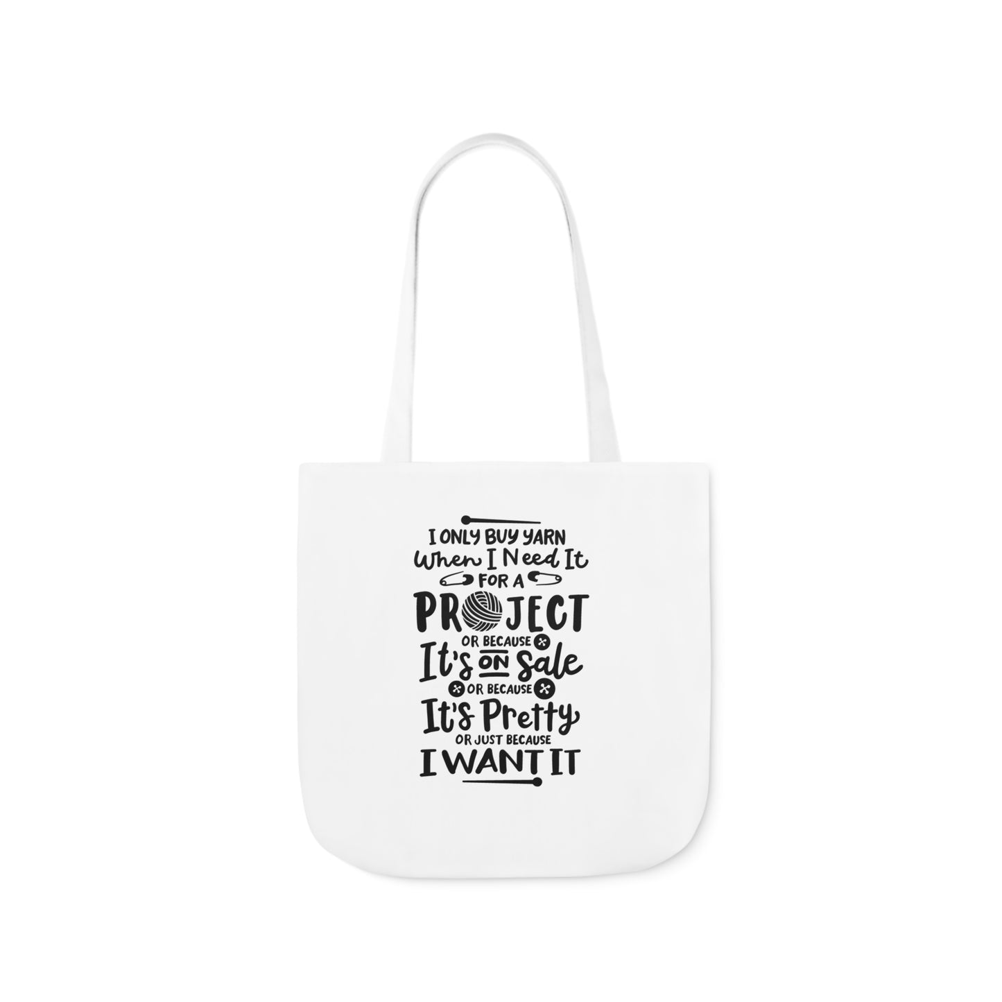 I only Buy Yarn, Canvas Tote Bag, Yarn Tote Bag, 5-Color Straps, 3 Sizes