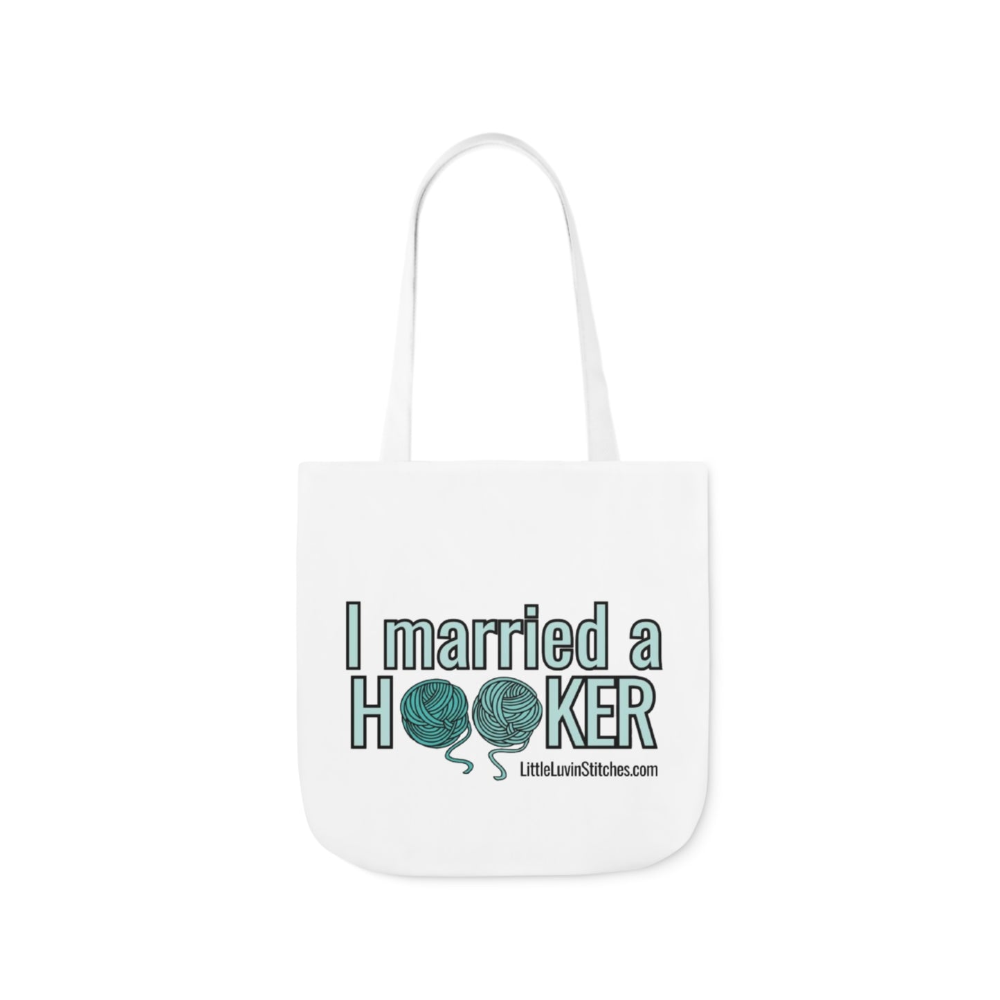 Cute Crochet Saying Canvas Tote Bag, 5-Color Straps, 3 Sizes