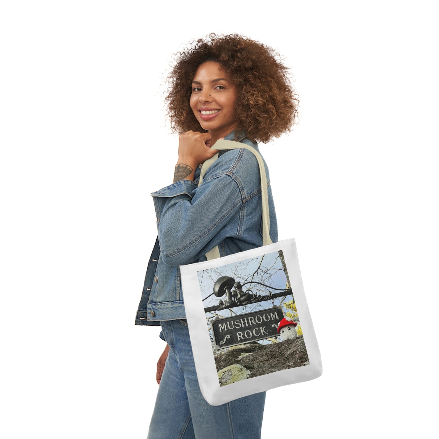 Mac the Mushroom Adventure Canvas Tote Bag, 3 Sizes, 5-Color Straps