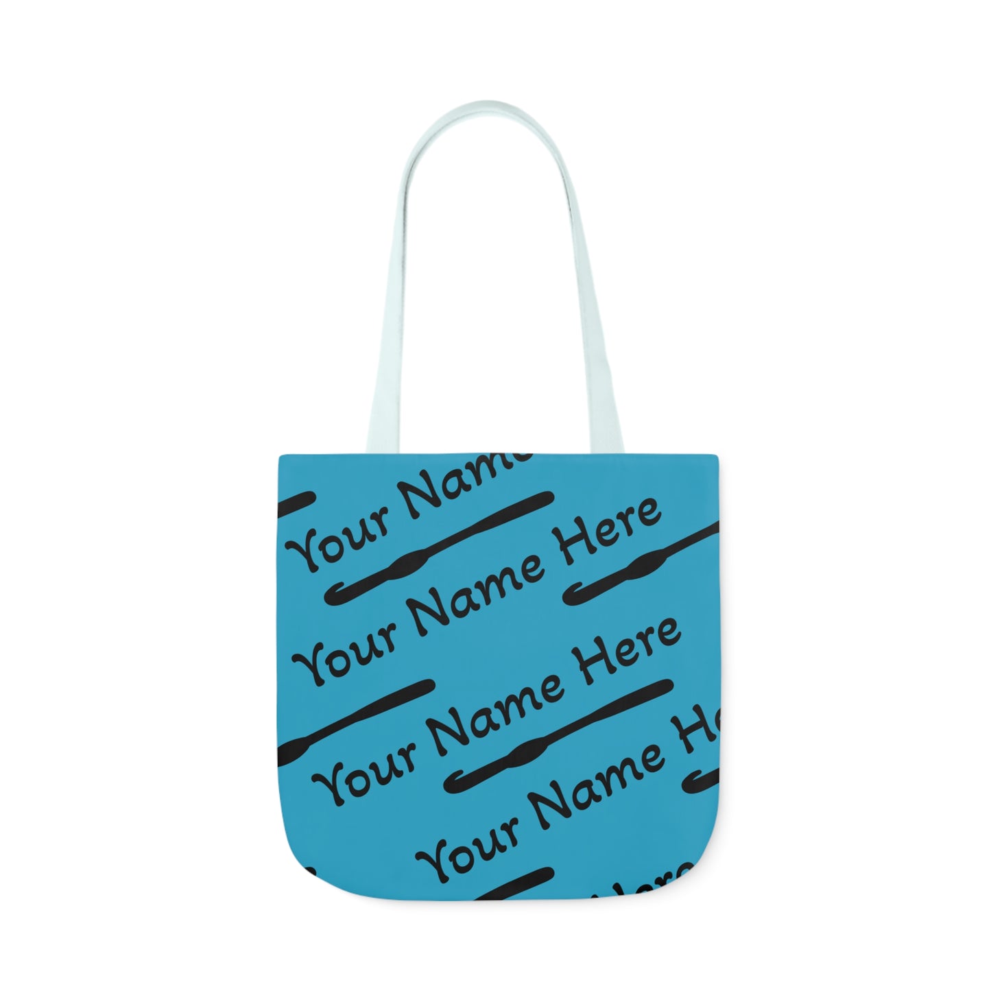 Personalized Yarn Bag, Cute Name Bag with Crochet Hook Graphic Canvas Tote Bag, 5-Color Straps