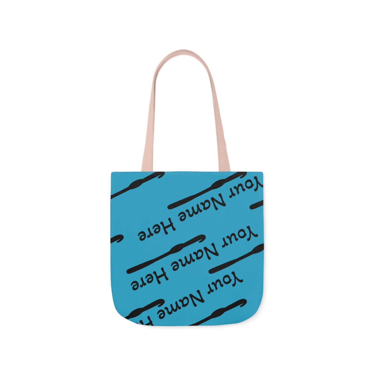 Personalized Yarn Bag, Cute Name Bag with Crochet Hook Graphic Canvas Tote Bag, 5-Color Straps