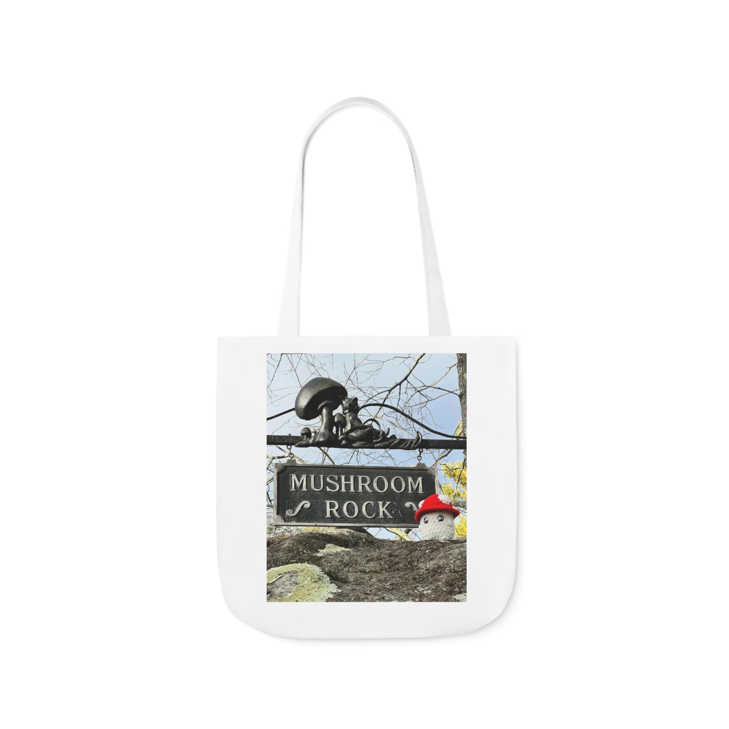 Mac the Mushroom Adventure Canvas Tote Bag, 3 Sizes, 5-Color Straps