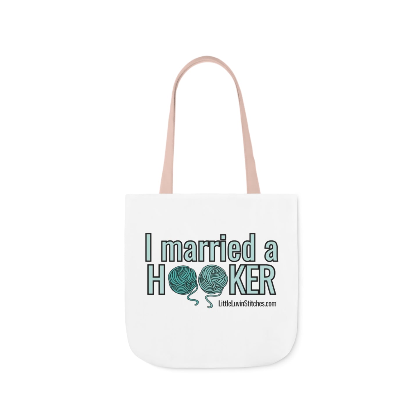 Cute Crochet Saying Canvas Tote Bag, 5-Color Straps, 3 Sizes