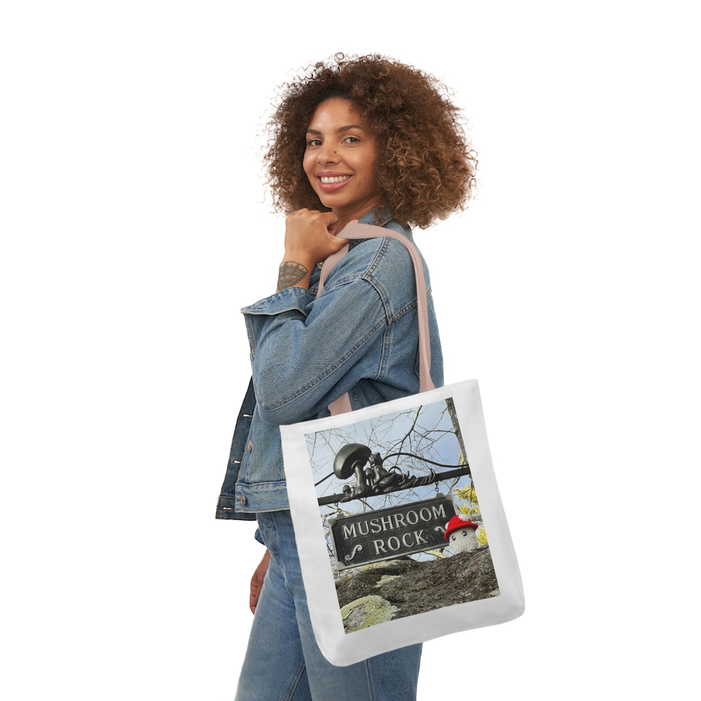 Mac the Mushroom Adventure Canvas Tote Bag, 3 Sizes, 5-Color Straps