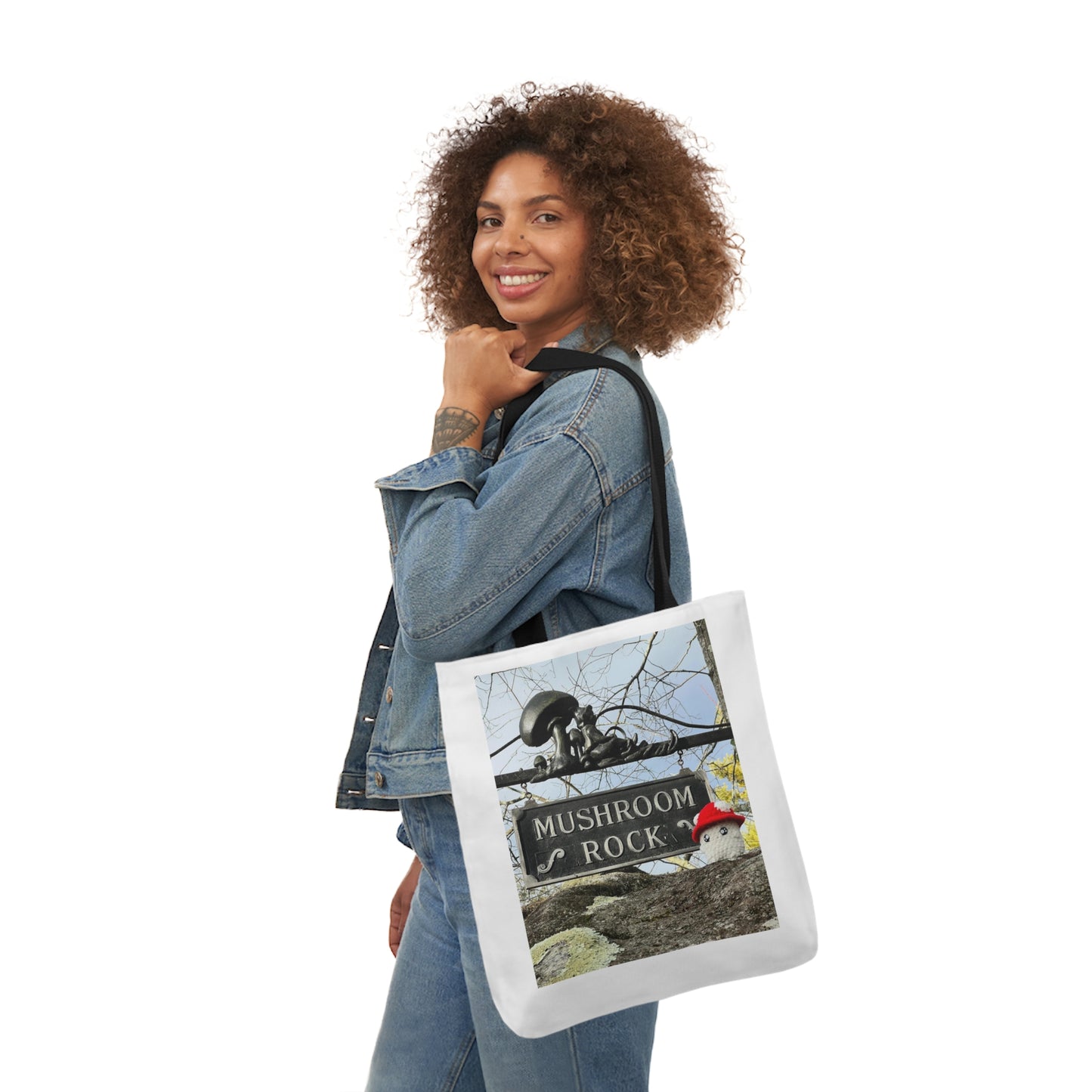 Mac the Mushroom Adventure Canvas Tote Bag, 3 Sizes, 5-Color Straps