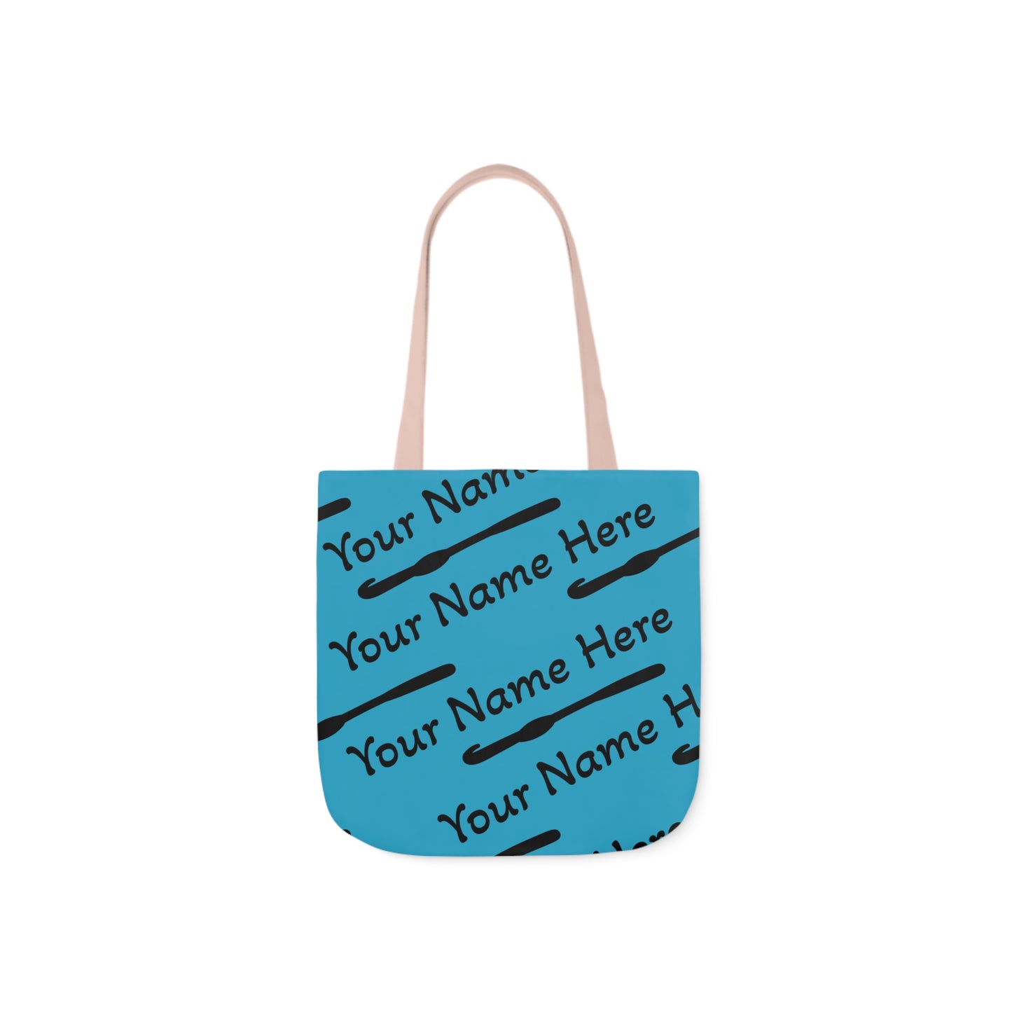 Personalized Yarn Bag, Cute Name Bag with Crochet Hook Graphic Canvas Tote Bag, 5-Color Straps