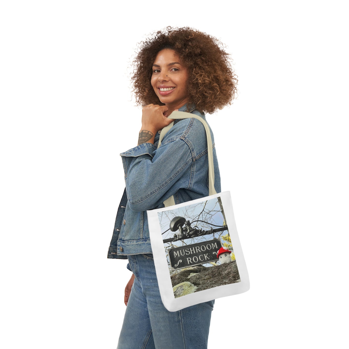 Mac the Mushroom Adventure Canvas Tote Bag, 3 Sizes, 5-Color Straps