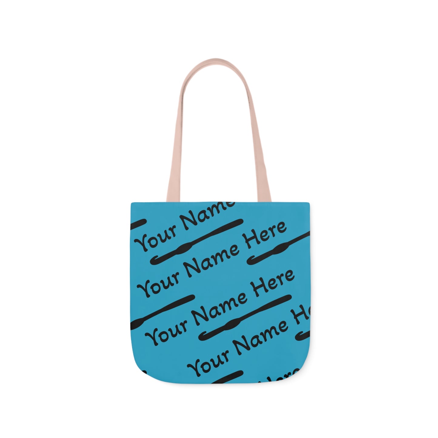 Personalized Yarn Bag, Cute Name Bag with Crochet Hook Graphic Canvas Tote Bag, 5-Color Straps