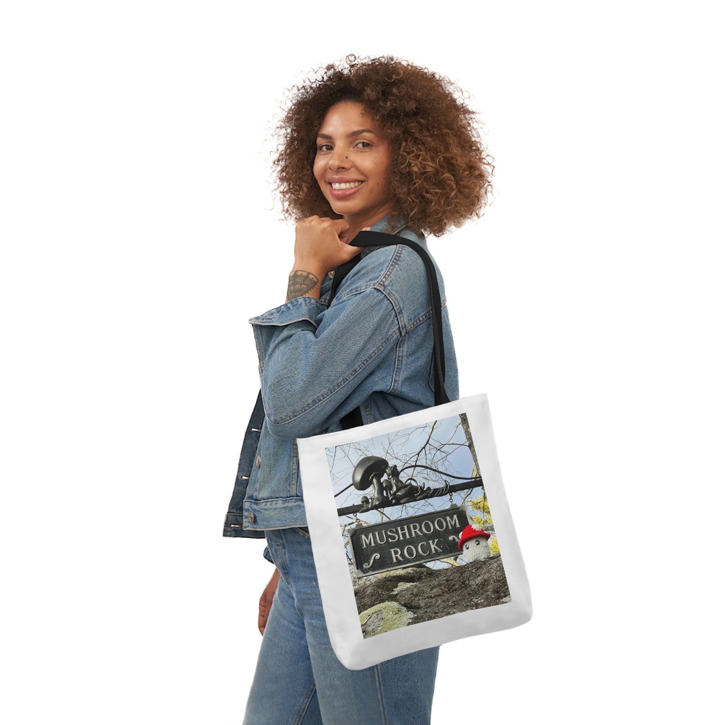 Mac the Mushroom Adventure Canvas Tote Bag, 3 Sizes, 5-Color Straps