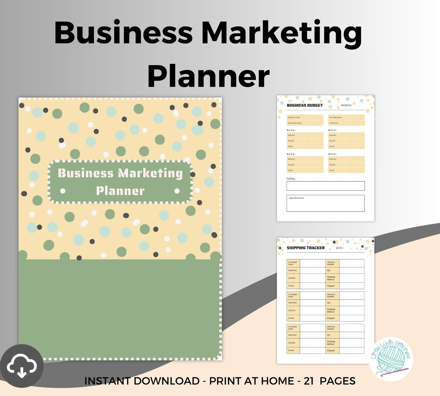 Digital Business Marketing Planner, Business Planning, Marketing Planning, Strategy, Expenses, and More, 21 Pages, Printable Digital Bundle