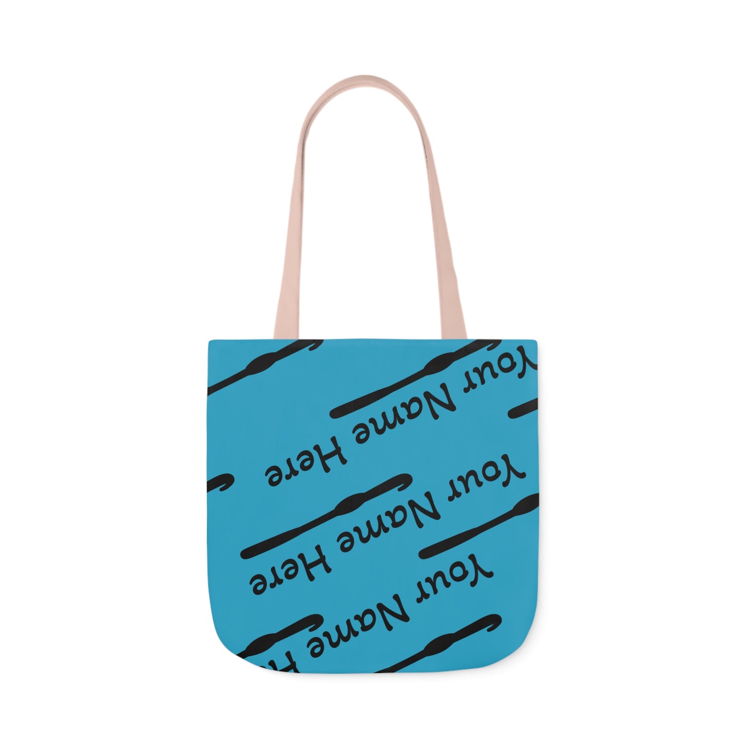 Personalized Yarn Bag, Cute Name Bag with Crochet Hook Graphic Canvas Tote Bag, 5-Color Straps