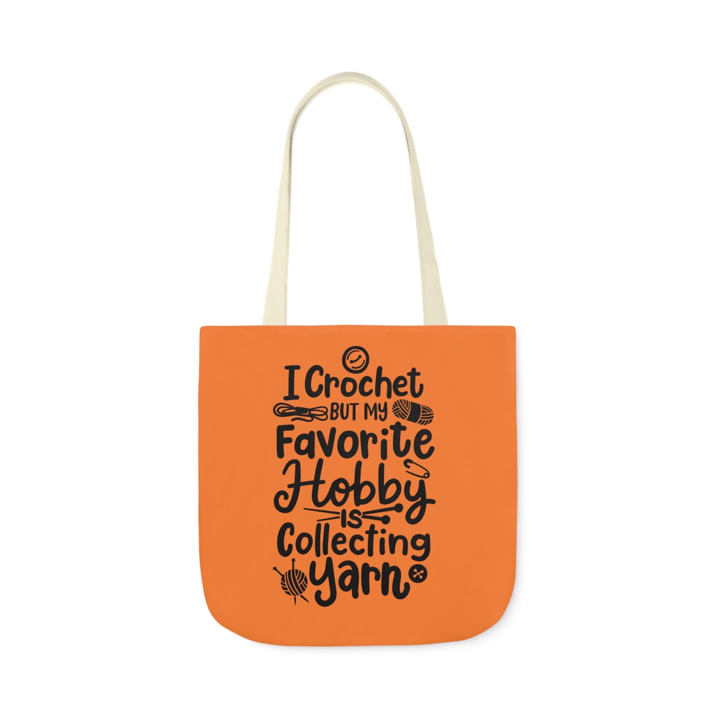 My Favorite Hobby Is Collecting Yarn, Funny Crochet Saying Canvas Tote Bag, 5-Color Straps 3 Sizes