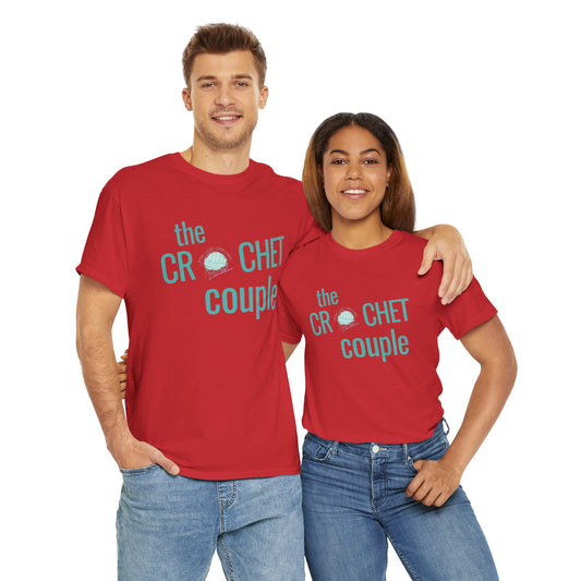 Crochet Couple T-shirt, Unisex Heavy Tee