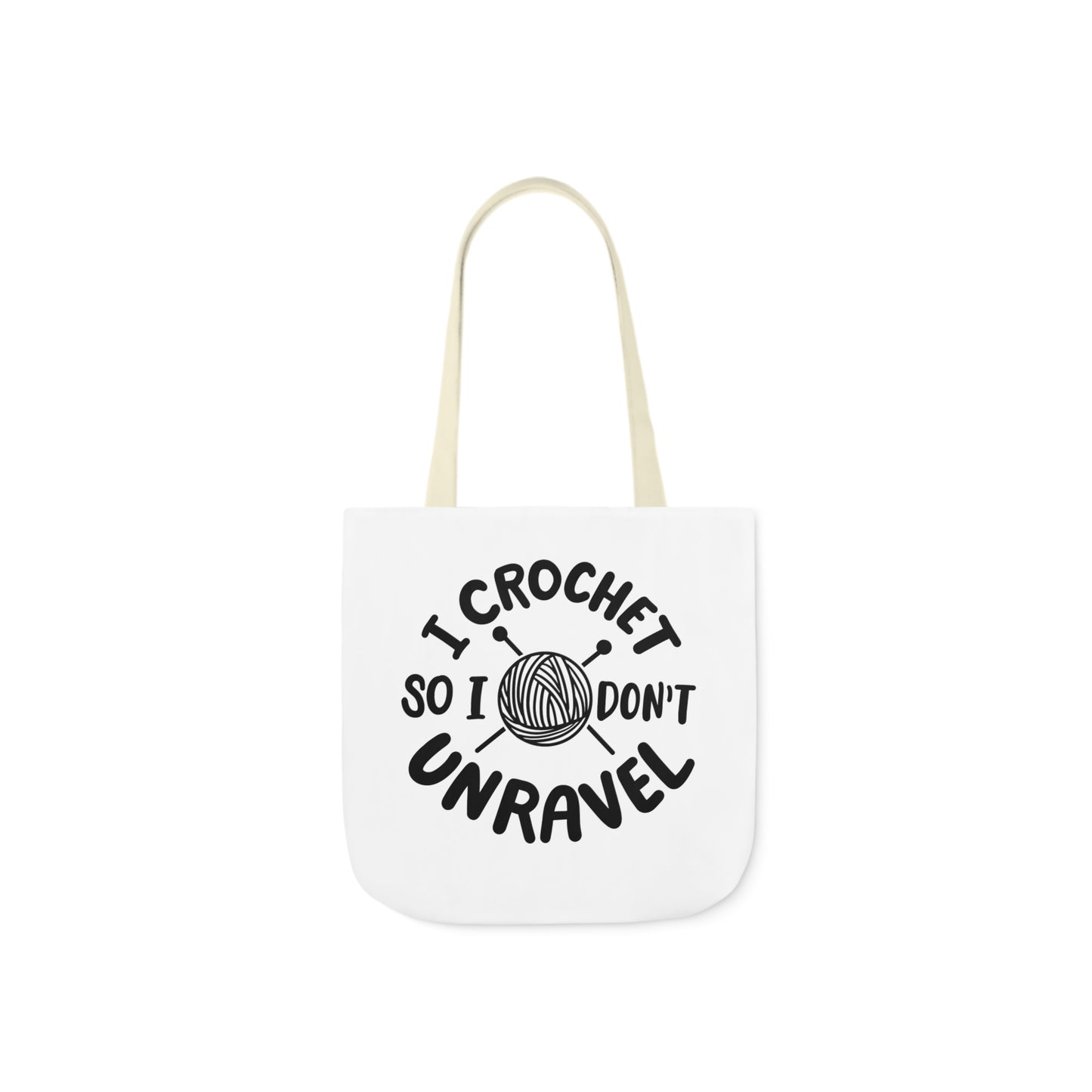 I Crochet So I Don't Unravel Cute Canvas Tote Bag, 5-Color Straps, 3 Sizes, Yarn Bag