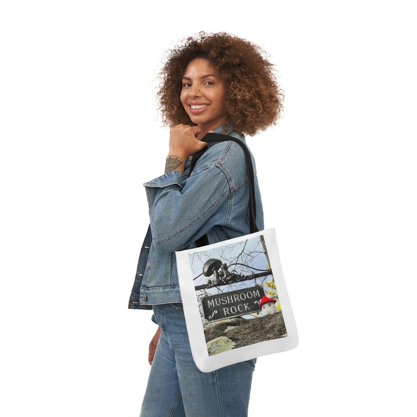 Mac the Mushroom Adventure Canvas Tote Bag, 3 Sizes, 5-Color Straps