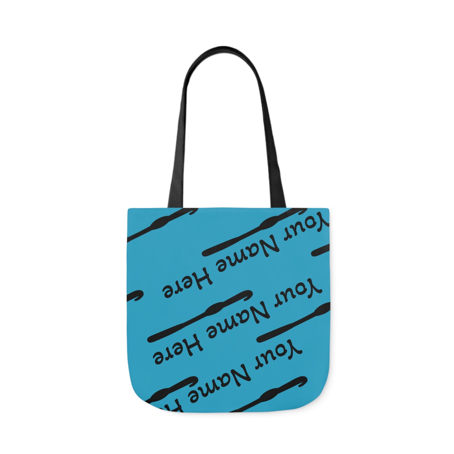 Personalized Yarn Bag, Cute Name Bag with Crochet Hook Graphic Canvas Tote Bag, 5-Color Straps