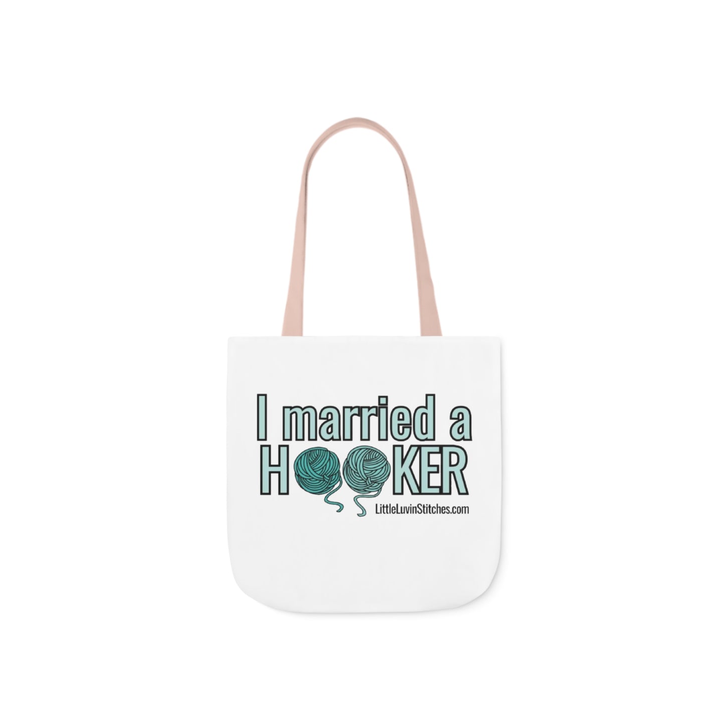 Cute Crochet Saying Canvas Tote Bag, 5-Color Straps, 3 Sizes
