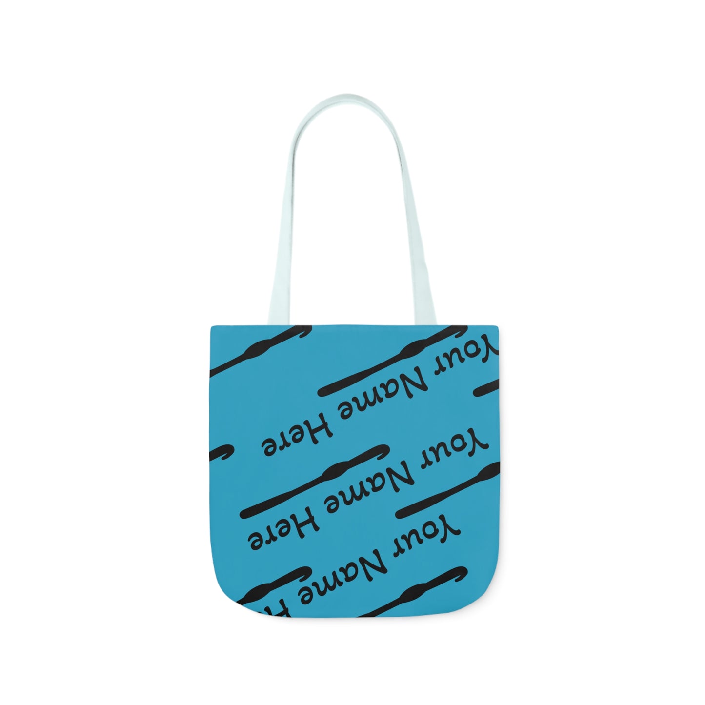 Personalized Yarn Bag, Cute Name Bag with Crochet Hook Graphic Canvas Tote Bag, 5-Color Straps