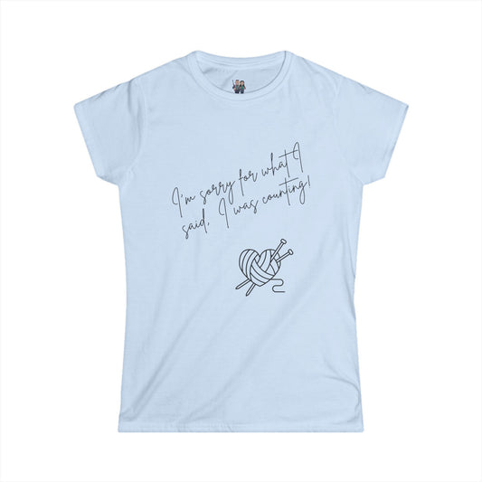 Cute Crochet Saying Women's Softstyle Tee, Comfortable Fitted Tee