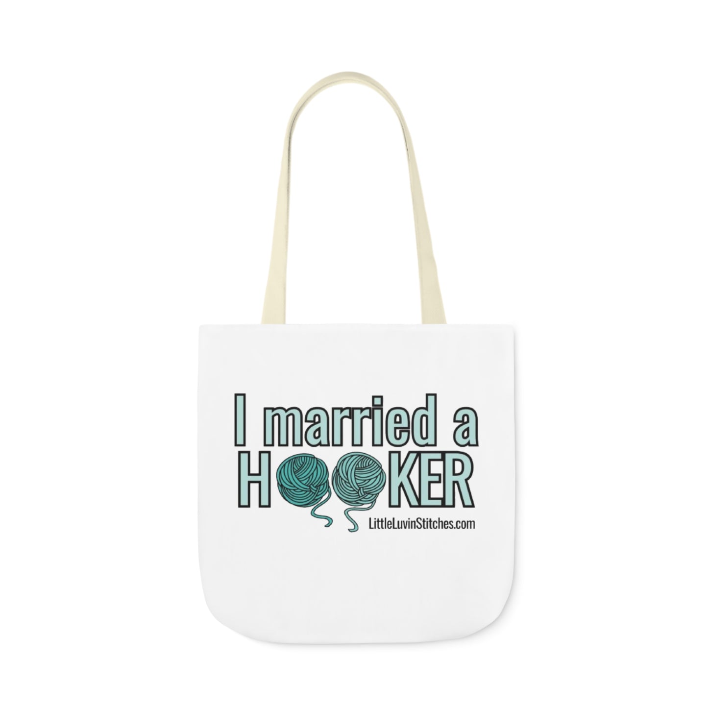 Cute Crochet Saying Canvas Tote Bag, 5-Color Straps, 3 Sizes