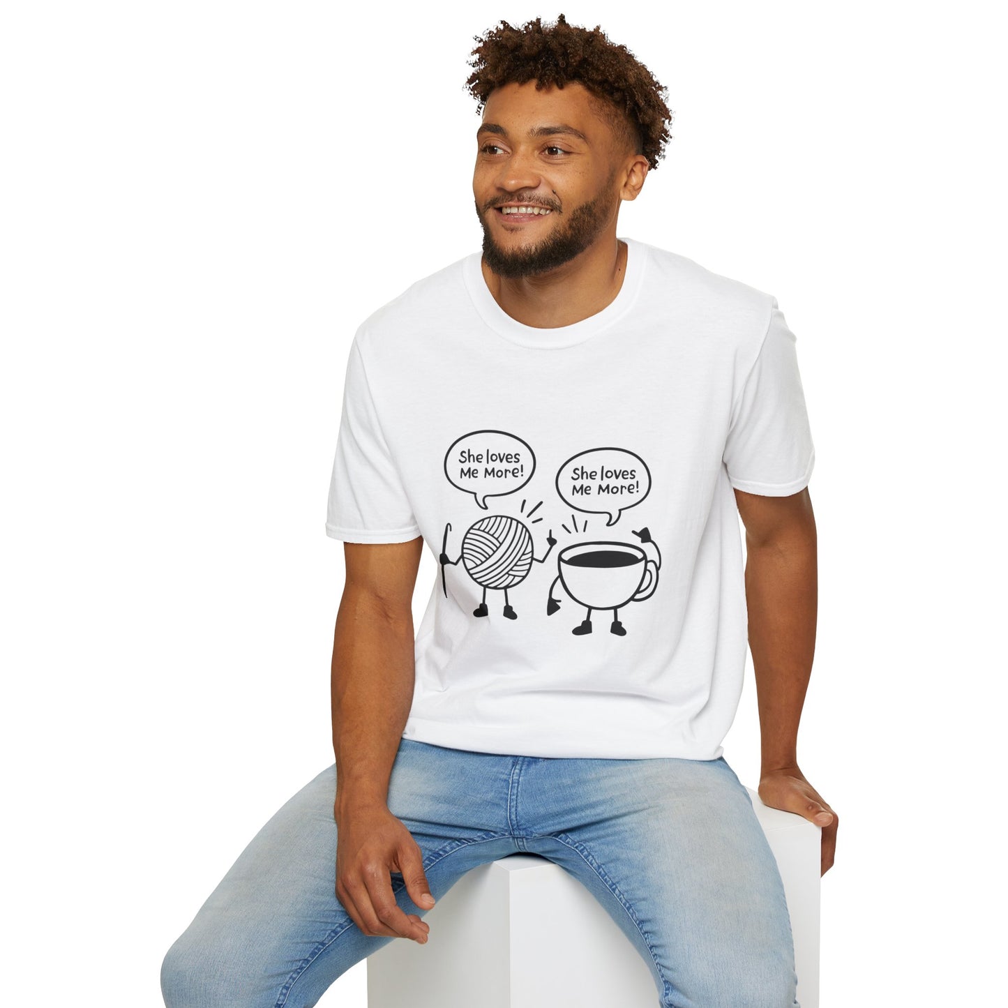 Yarn And Coffee Battle Unisex Heavy Cotton Tee, Crochet Gift