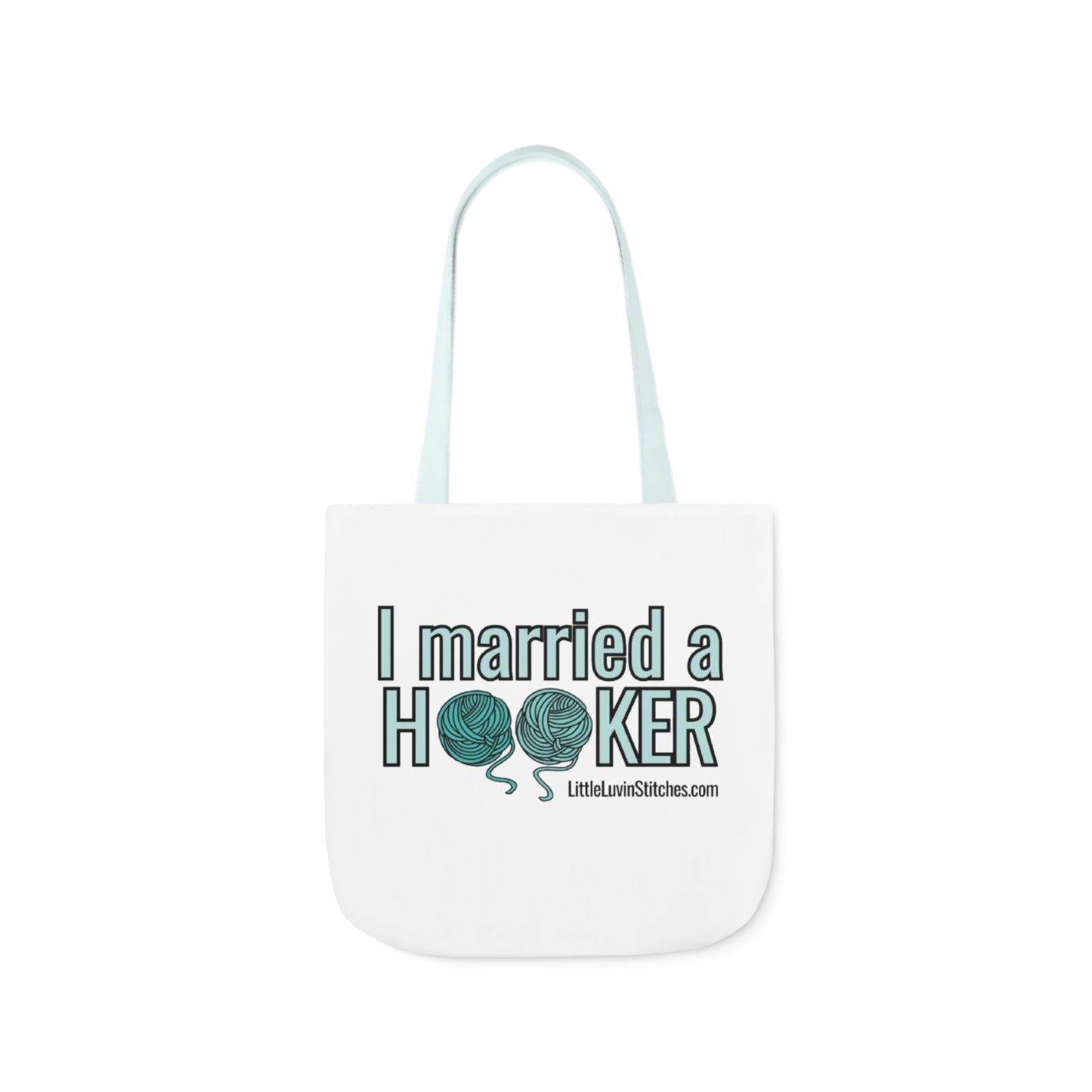 Cute Crochet Saying Canvas Tote Bag, 5-Color Straps, 3 Sizes