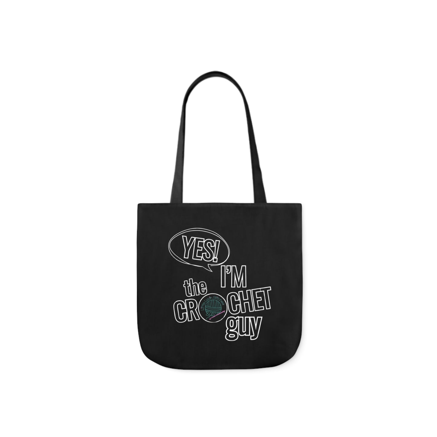 Yes, I'm The Crochet Guy, Canvas Tote Bag, 5-Color Straps, 3 sizes, 3 Background Colors