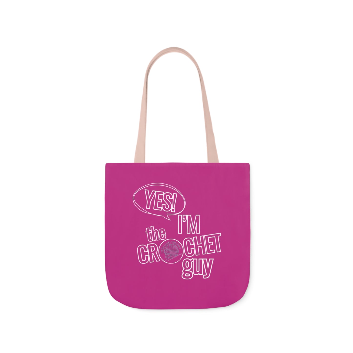 Yes, I'm The Crochet Guy, Canvas Tote Bag, 5-Color Straps, 3 sizes, 3 Background Colors