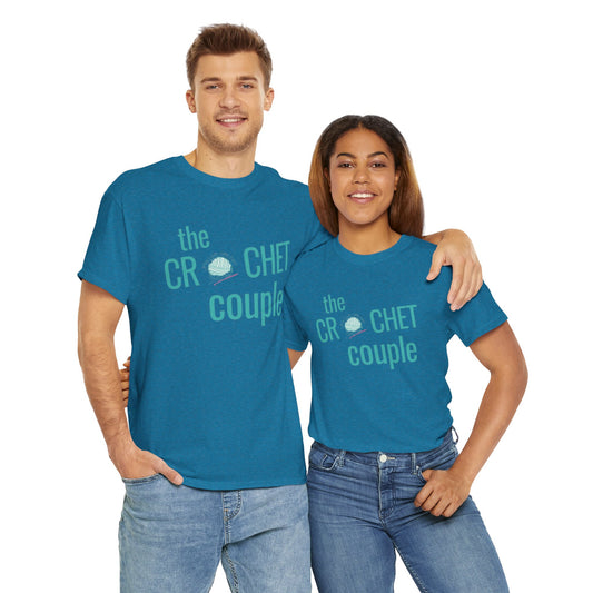 Crochet Couple T-shirt, Unisex Heavy Tee