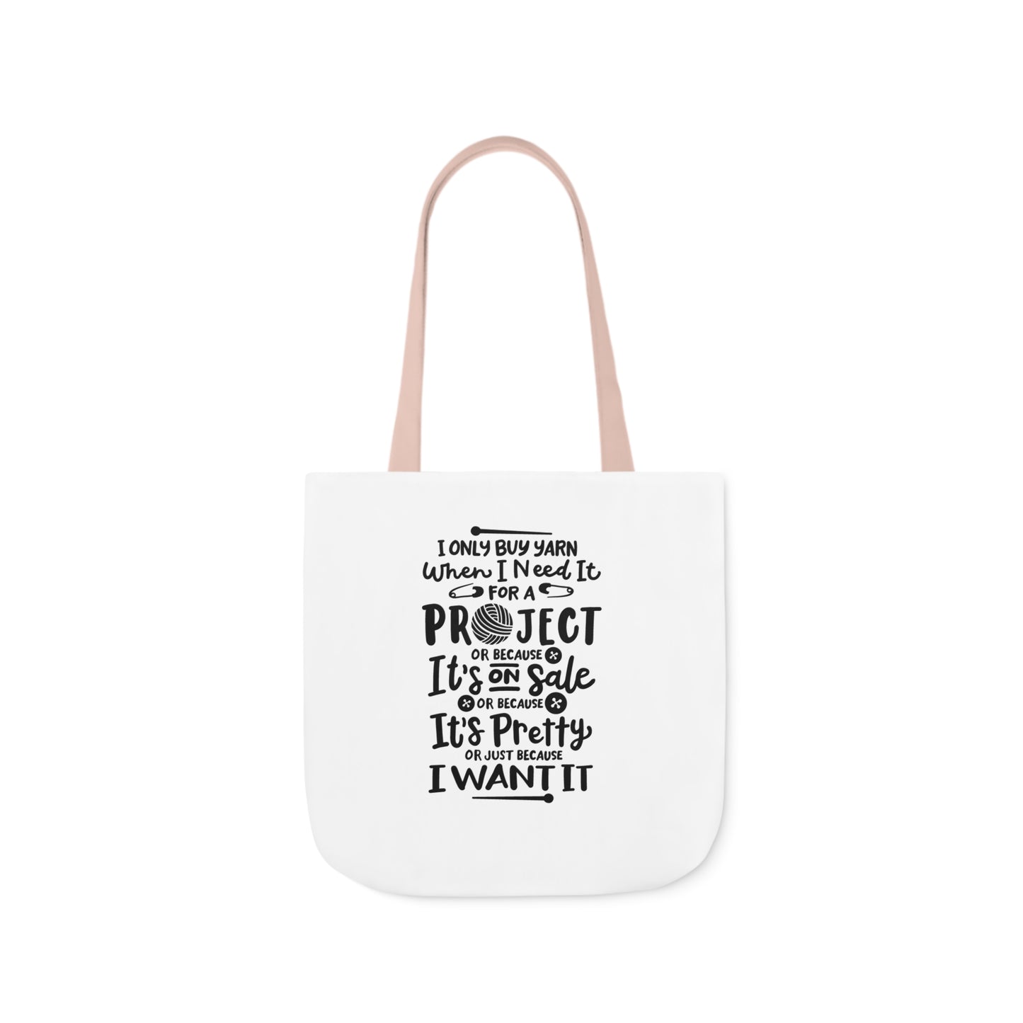 I only Buy Yarn, Canvas Tote Bag, Yarn Tote Bag, 5-Color Straps, 3 Sizes