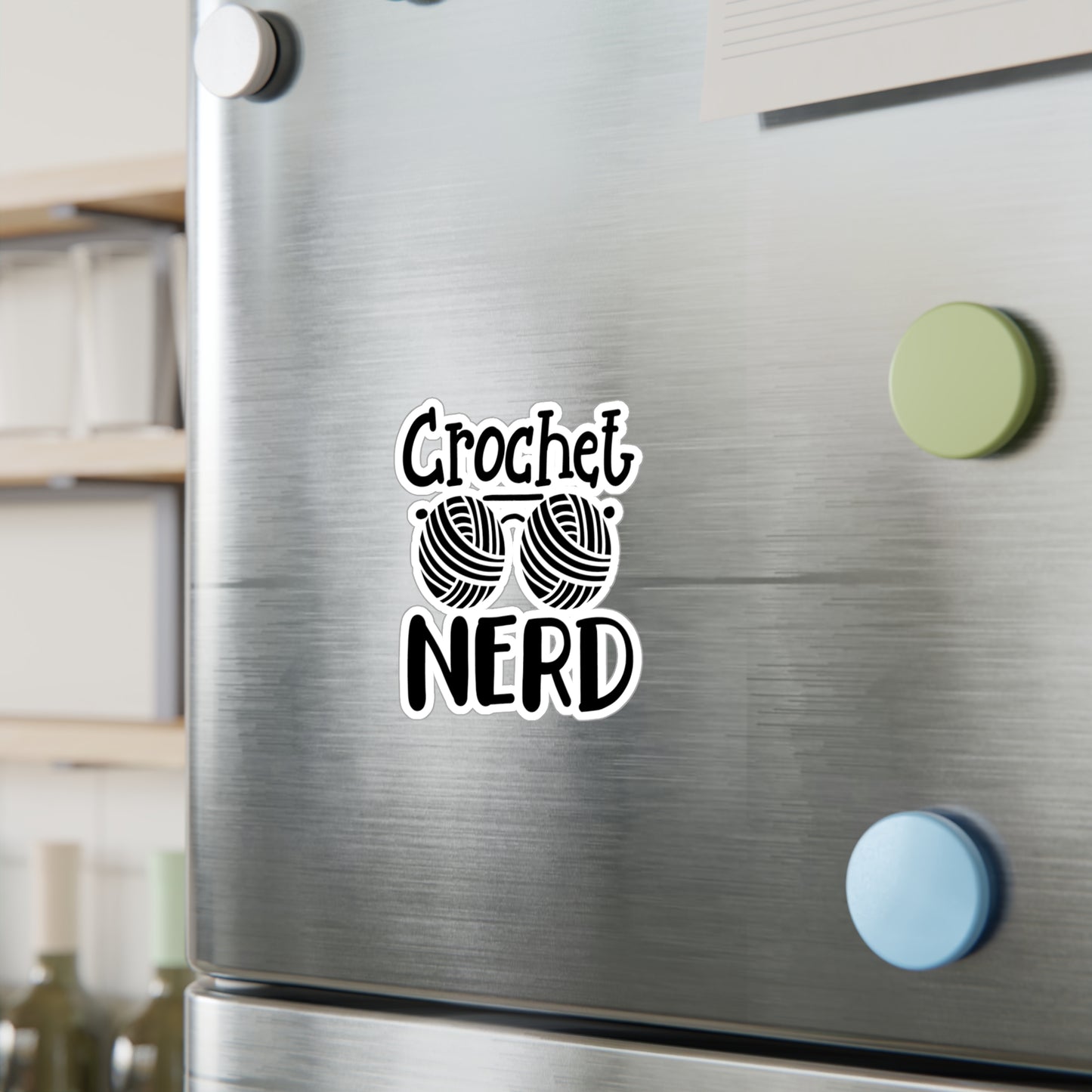 Crochet Nerd Kiss-Cut Vinyl Decal, Cute Crochet Sticker