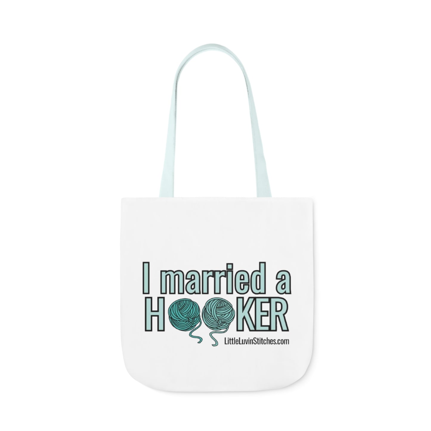 Cute Crochet Saying Canvas Tote Bag, 5-Color Straps, 3 Sizes