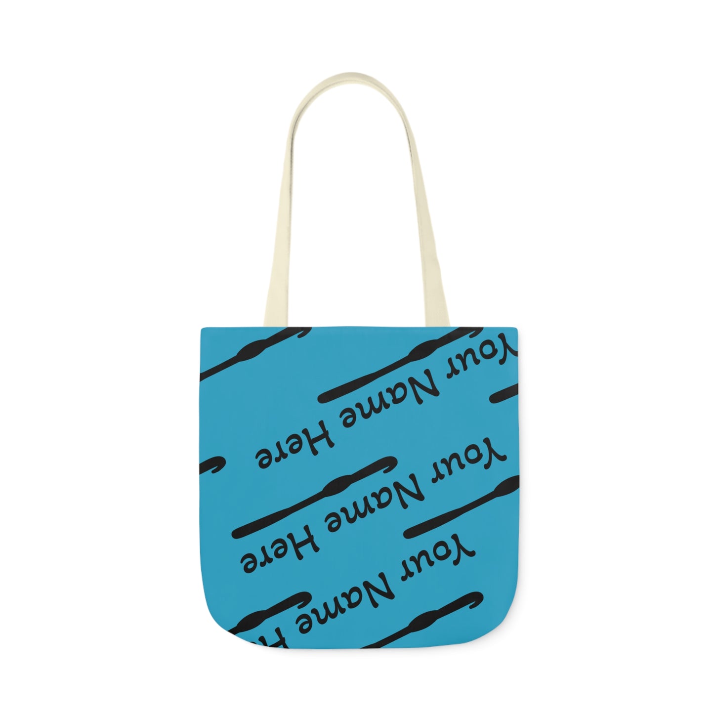 Personalized Yarn Bag, Cute Name Bag with Crochet Hook Graphic Canvas Tote Bag, 5-Color Straps