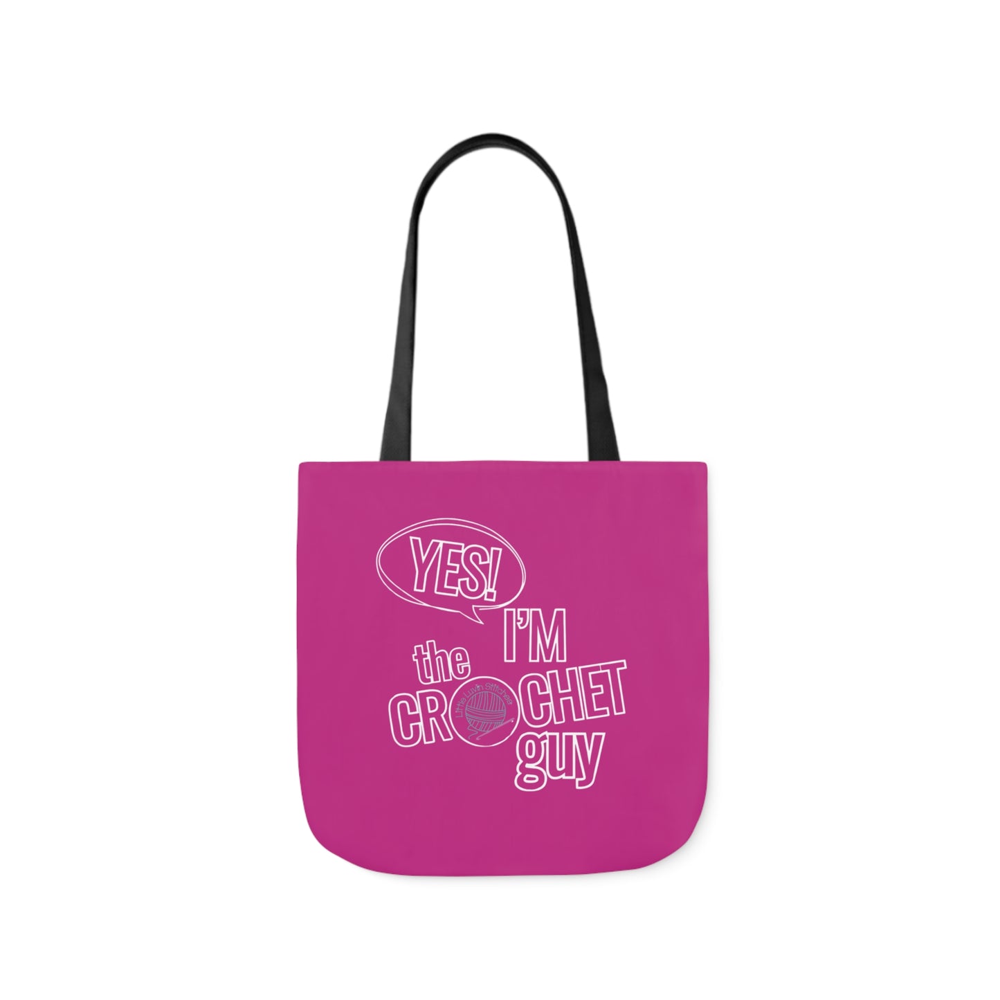 Yes, I'm The Crochet Guy, Canvas Tote Bag, 5-Color Straps, 3 sizes, 3 Background Colors