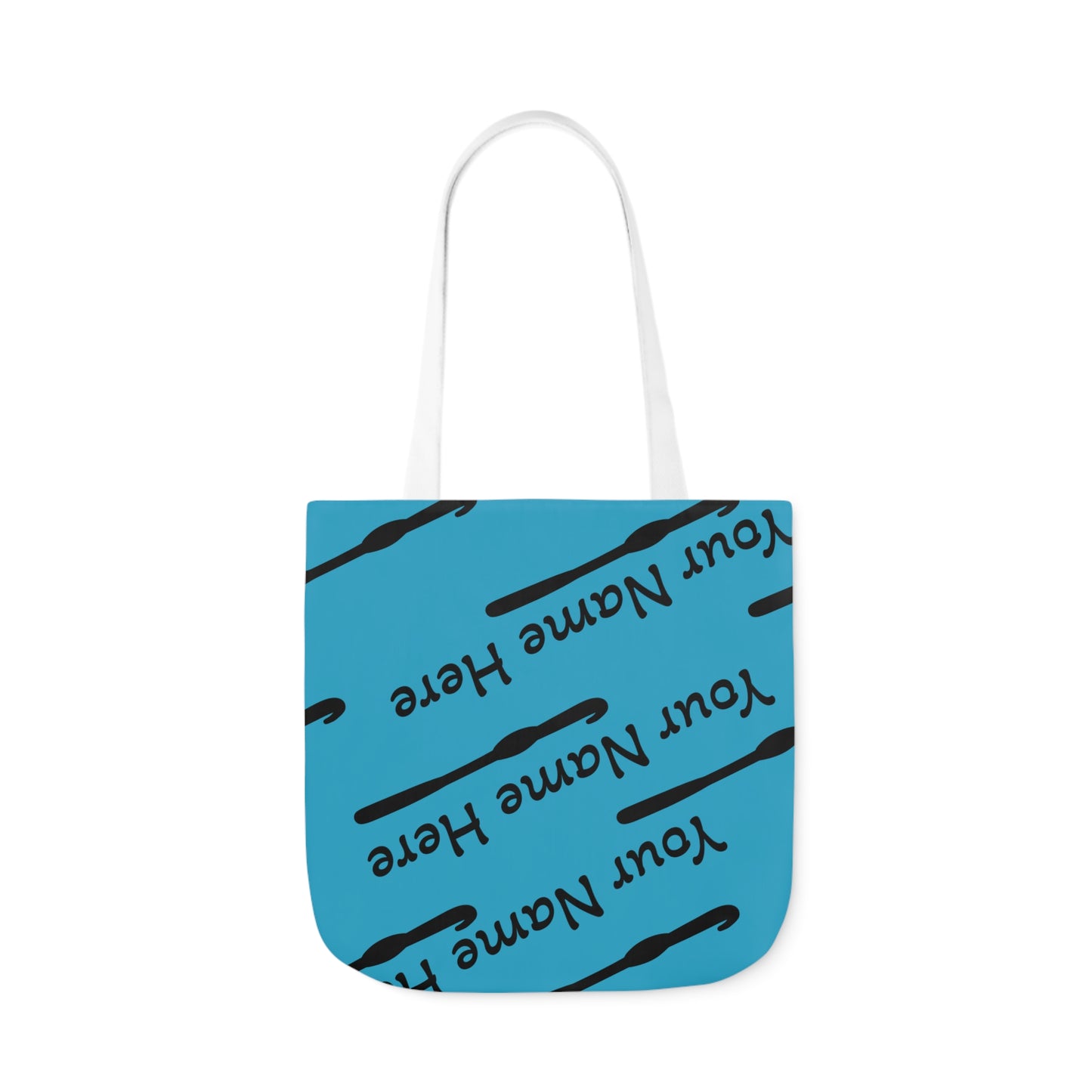 Personalized Yarn Bag, Cute Name Bag with Crochet Hook Graphic Canvas Tote Bag, 5-Color Straps