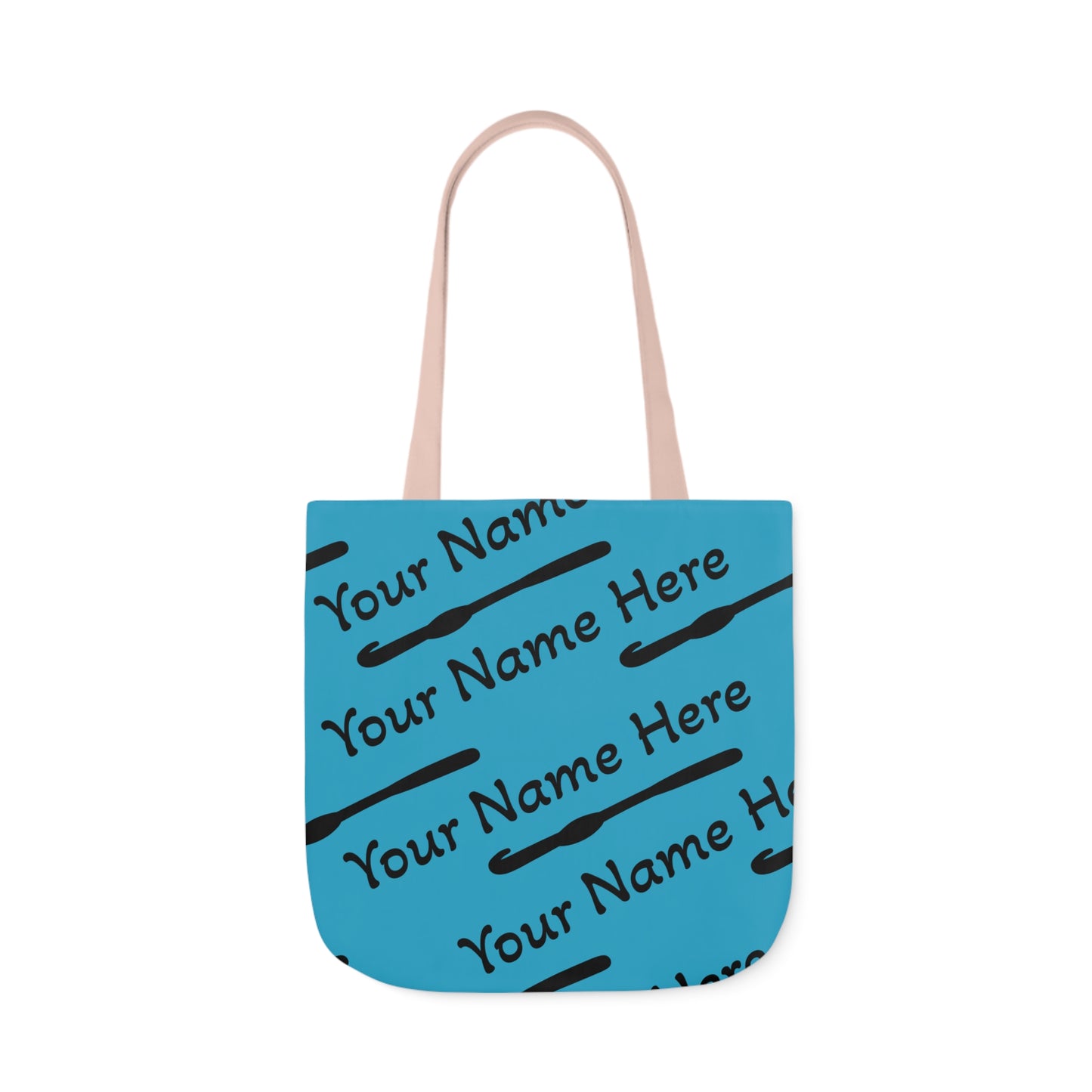 Personalized Yarn Bag, Cute Name Bag with Crochet Hook Graphic Canvas Tote Bag, 5-Color Straps