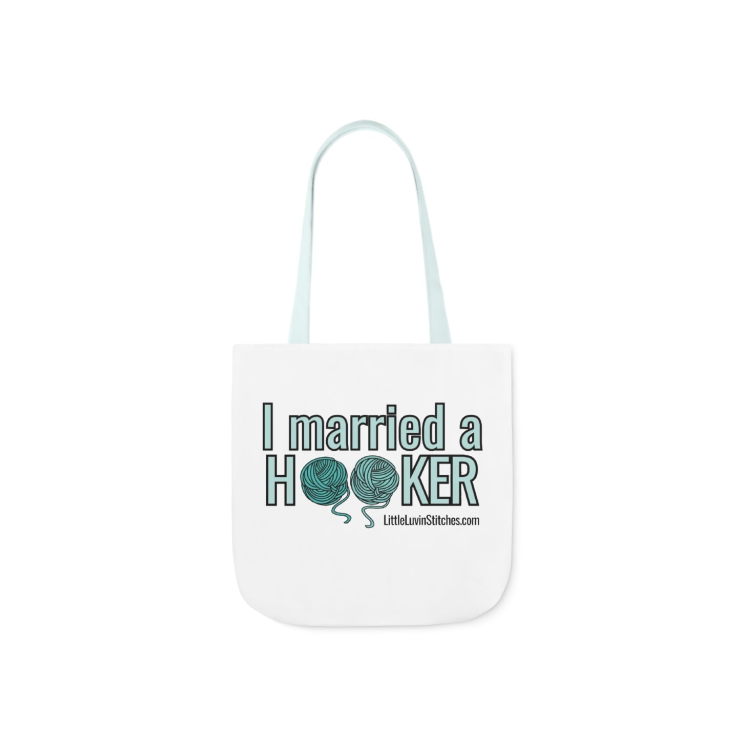 Cute Crochet Saying Canvas Tote Bag, 5-Color Straps, 3 Sizes