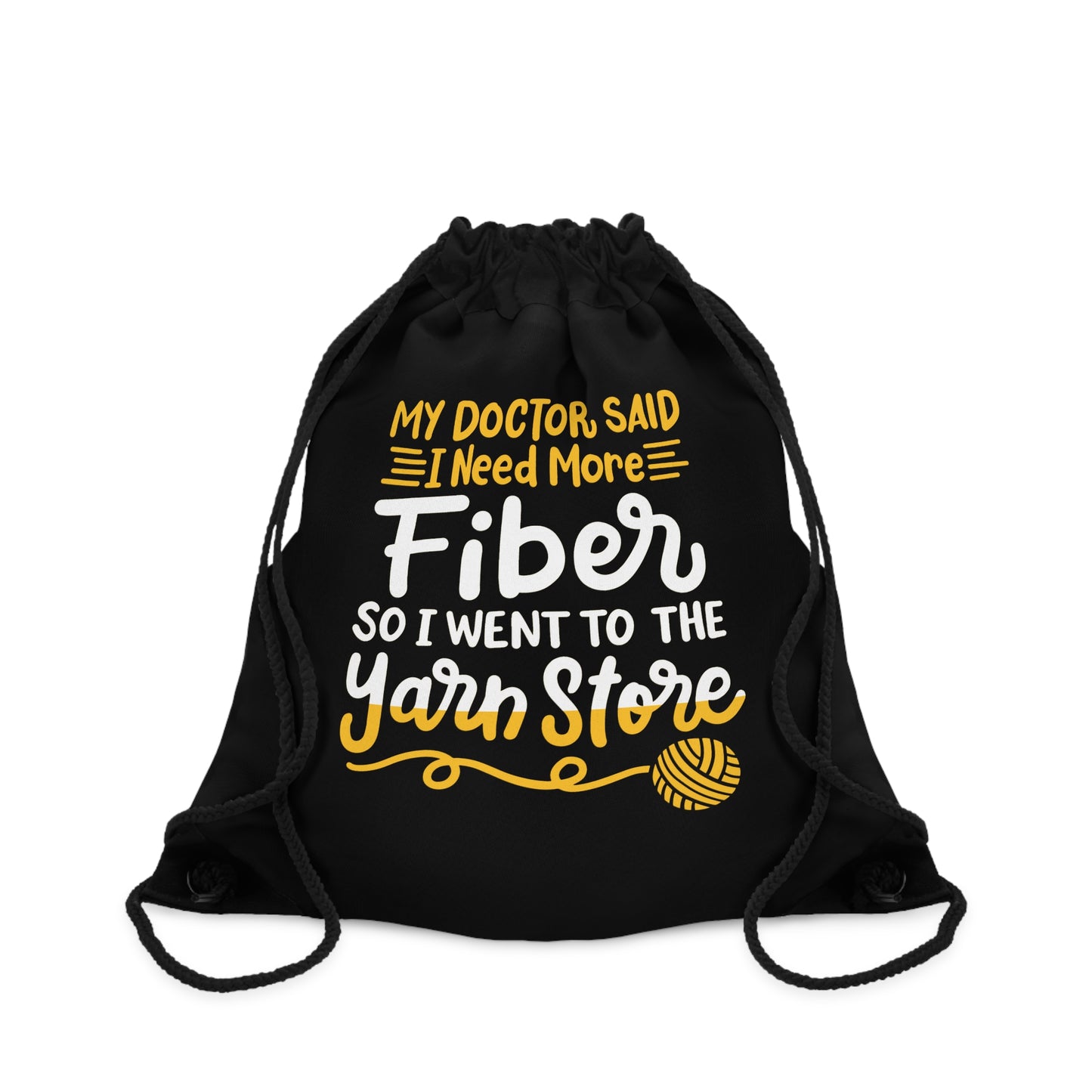 Drawstring Bag, Funny Saying Yarn Bag, Need More Fiber
