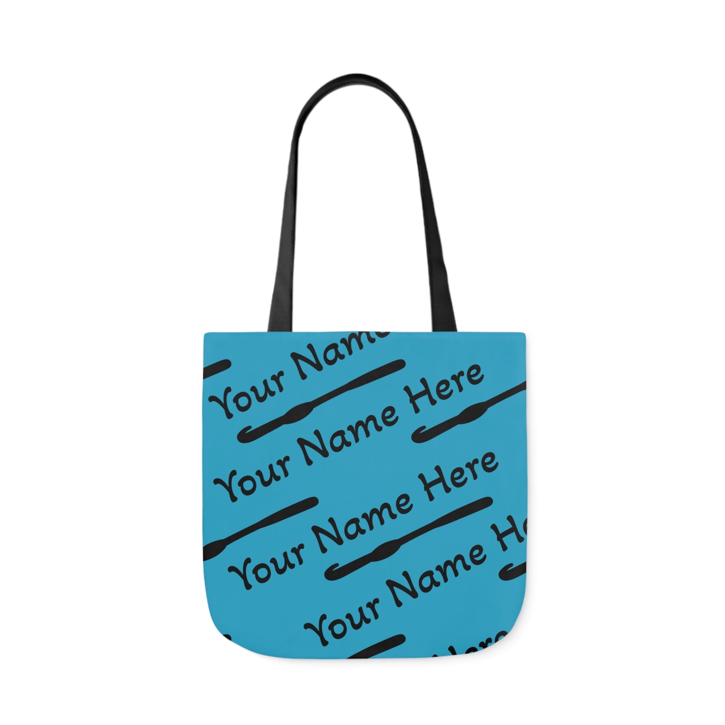 Personalized Yarn Bag, Cute Name Bag with Crochet Hook Graphic Canvas Tote Bag, 5-Color Straps