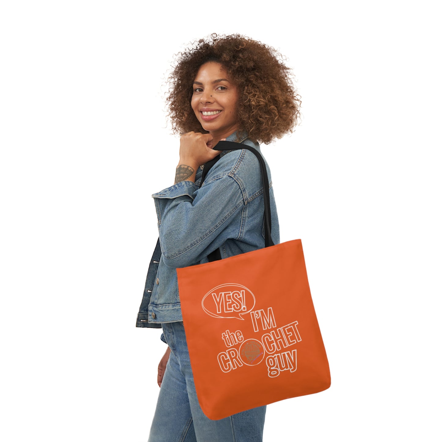 Yes, I'm The Crochet Guy, Canvas Tote Bag, 5-Color Straps, 3 sizes, 3 Background Colors