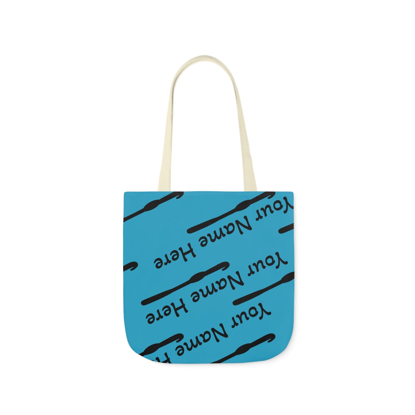 Personalized Yarn Bag, Cute Name Bag with Crochet Hook Graphic Canvas Tote Bag, 5-Color Straps