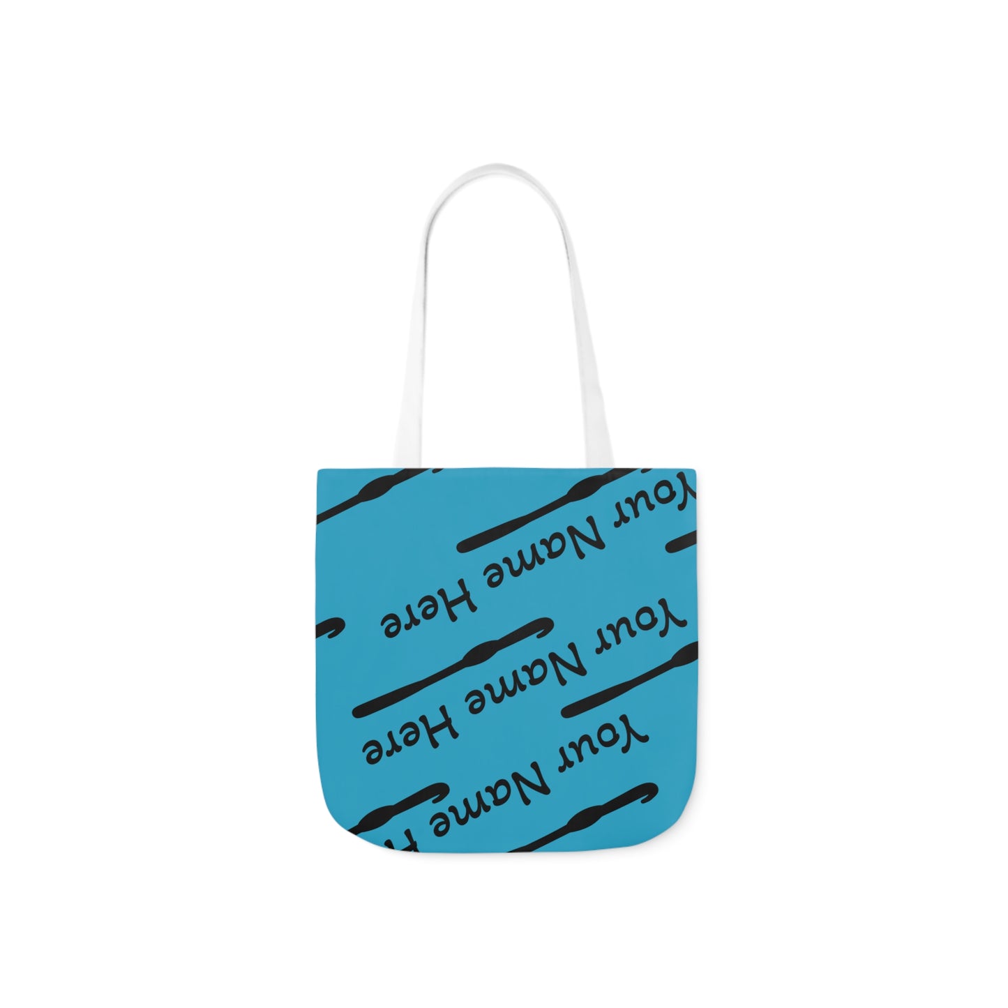 Personalized Yarn Bag, Cute Name Bag with Crochet Hook Graphic Canvas Tote Bag, 5-Color Straps