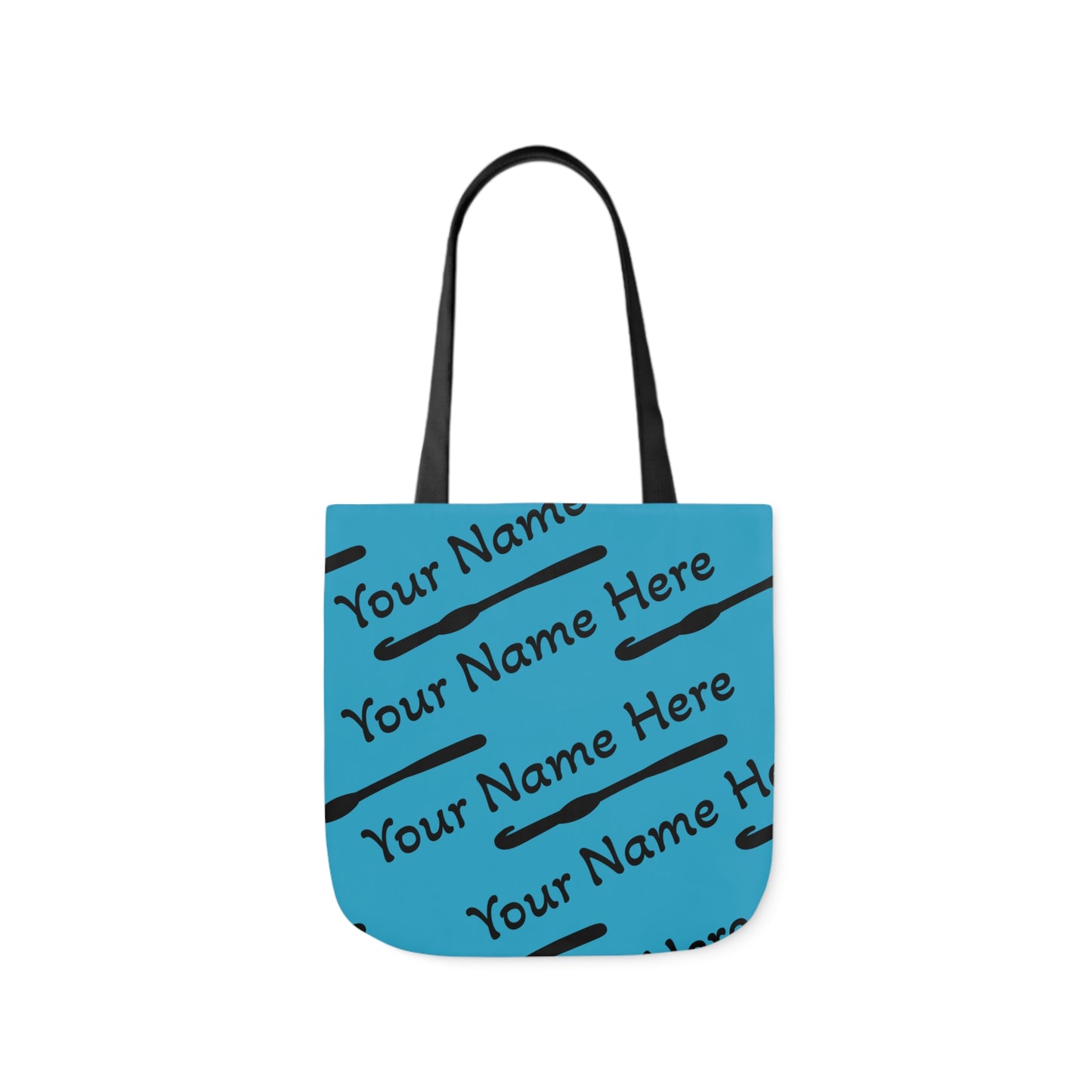 Personalized Yarn Bag, Cute Name Bag with Crochet Hook Graphic Canvas Tote Bag, 5-Color Straps