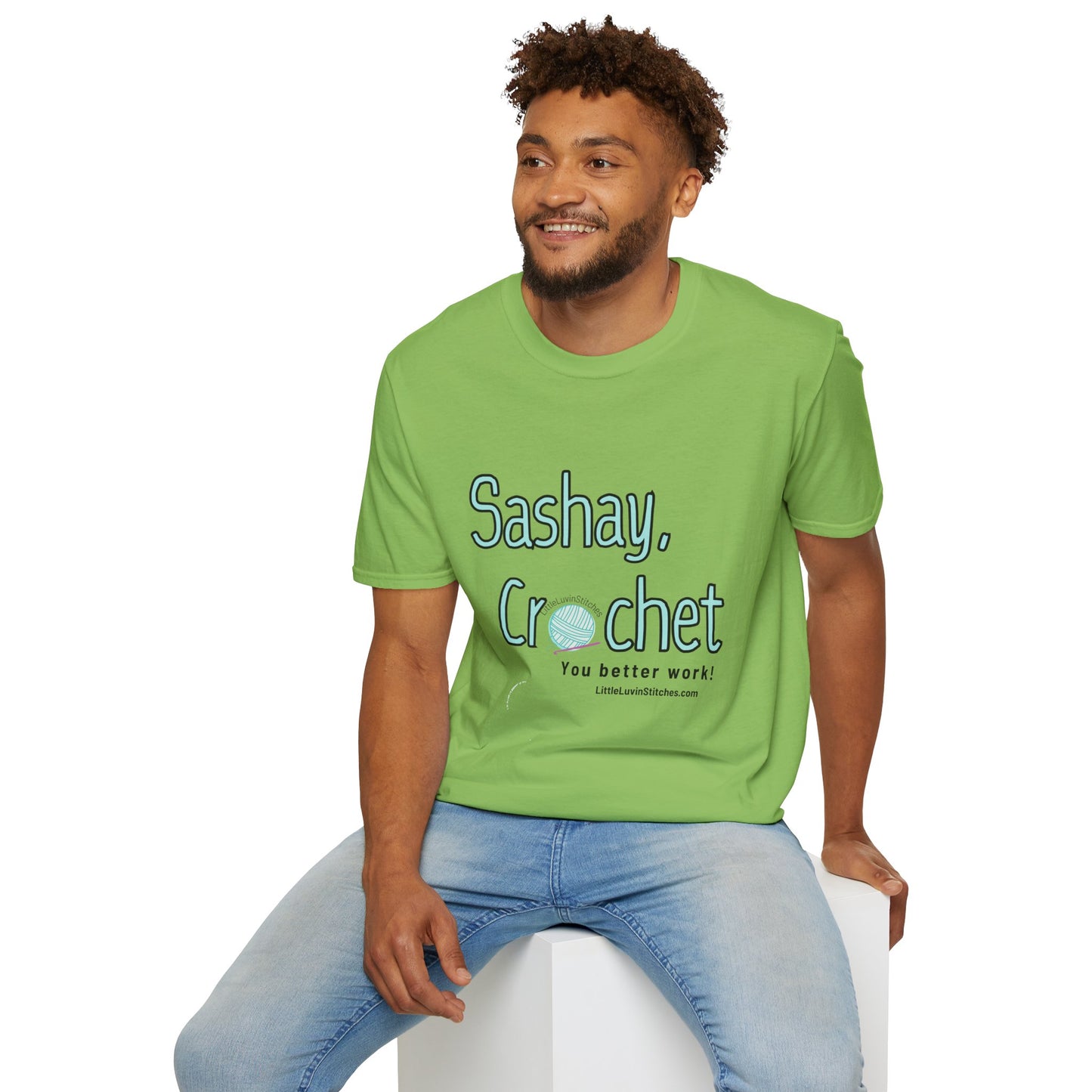 Sashay Crochet, Unisex Softstyle T-Shirt, Comfortable and Extra Soft