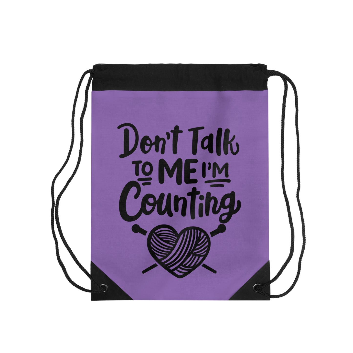 Crochet Themed Drawstring Bag, Don't Talk To Me I'm Counting, Cute Yarn Bag