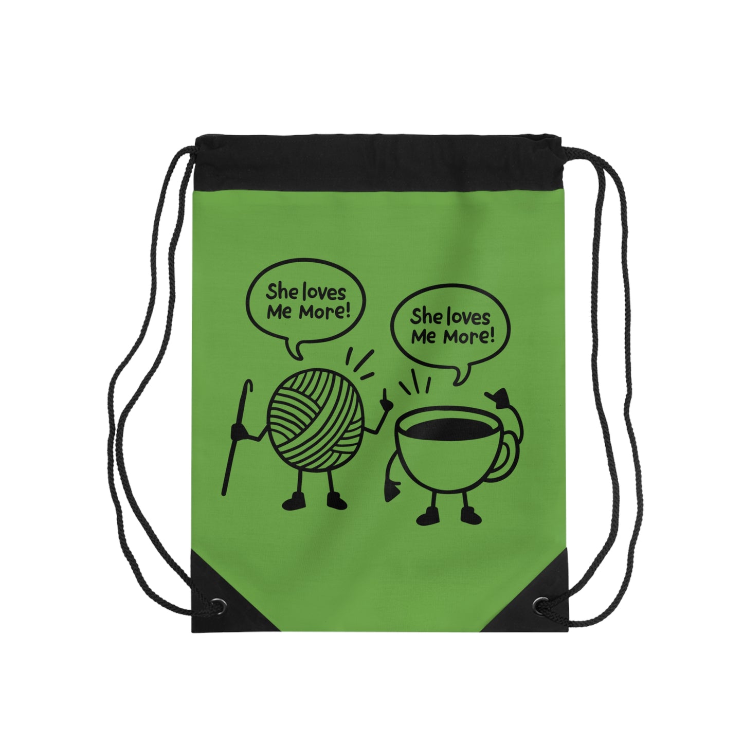 She Loves Me More Drawstring Bag, Cute Yarn Bag