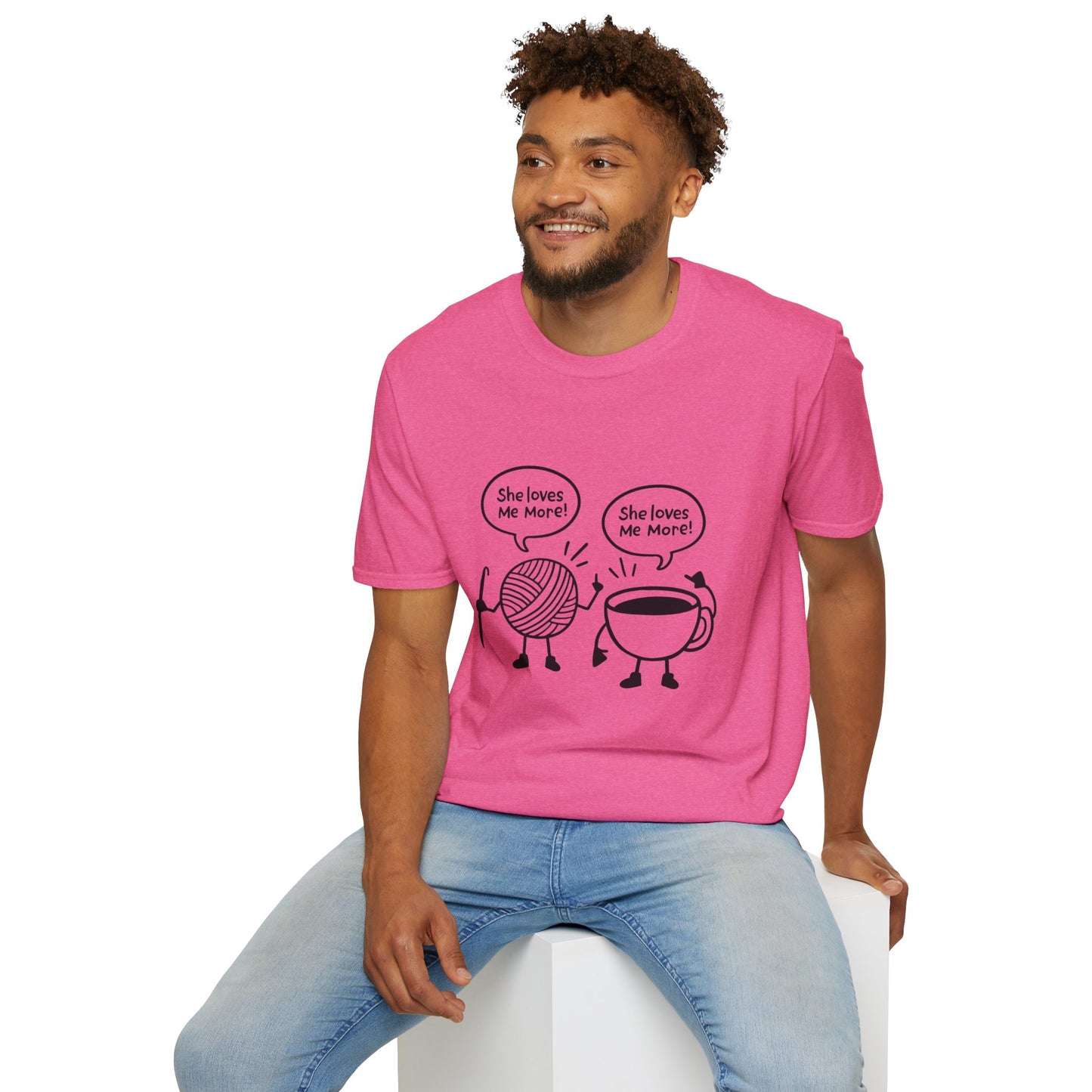 Yarn And Coffee Battle Unisex Heavy Cotton Tee, Crochet Gift