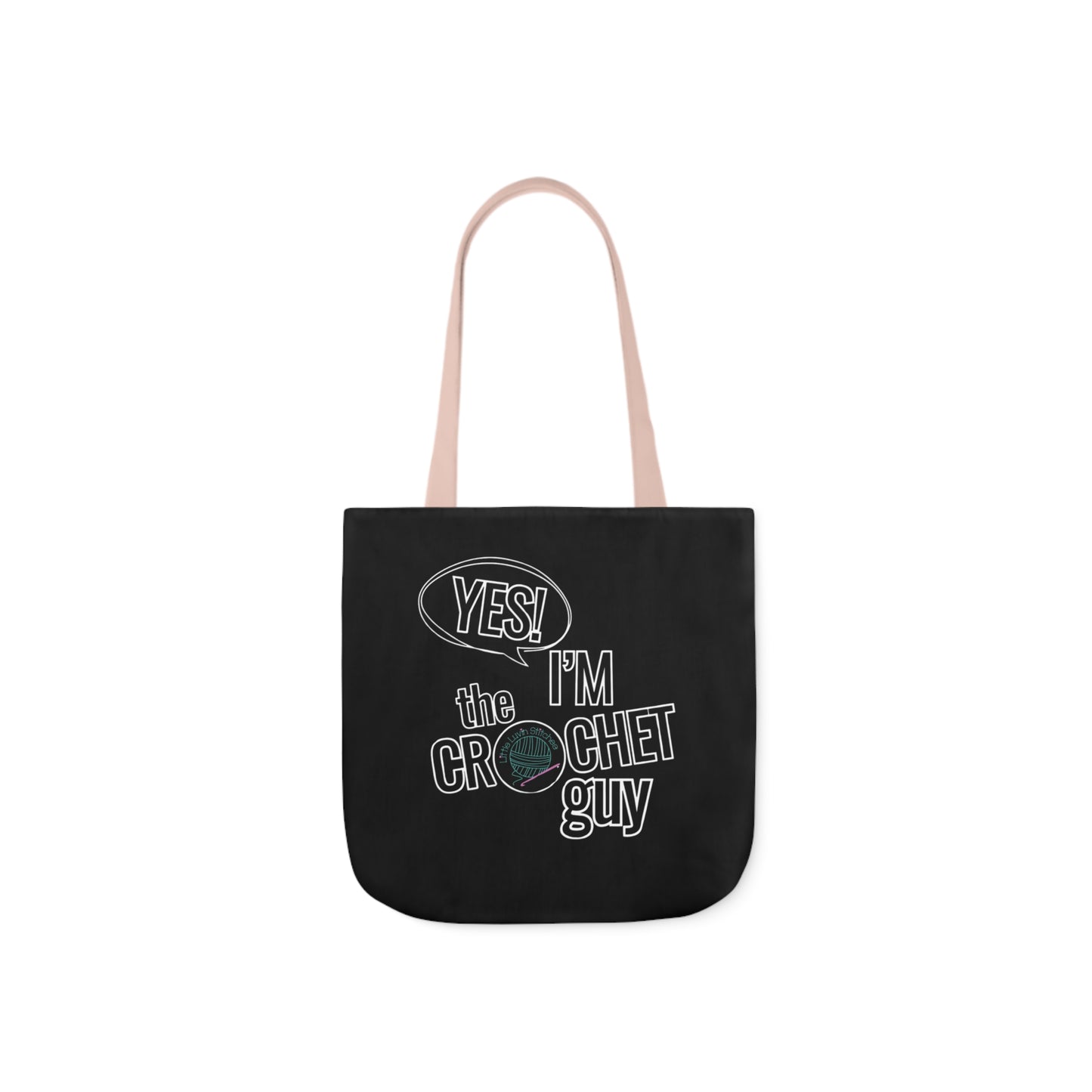 Yes, I'm The Crochet Guy, Canvas Tote Bag, 5-Color Straps, 3 sizes, 3 Background Colors