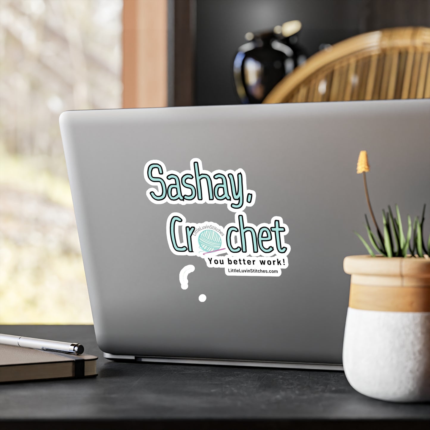 Kiss-Cut Vinyl Decals, Sashay Crochet Sticker