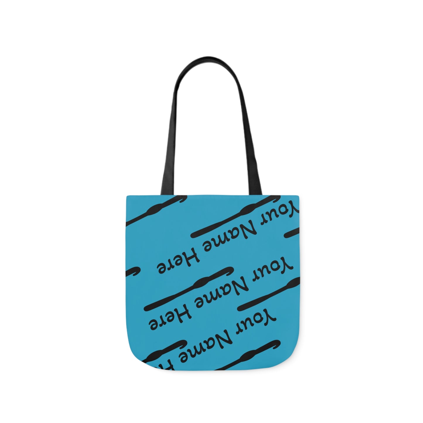 Personalized Yarn Bag, Cute Name Bag with Crochet Hook Graphic Canvas Tote Bag, 5-Color Straps